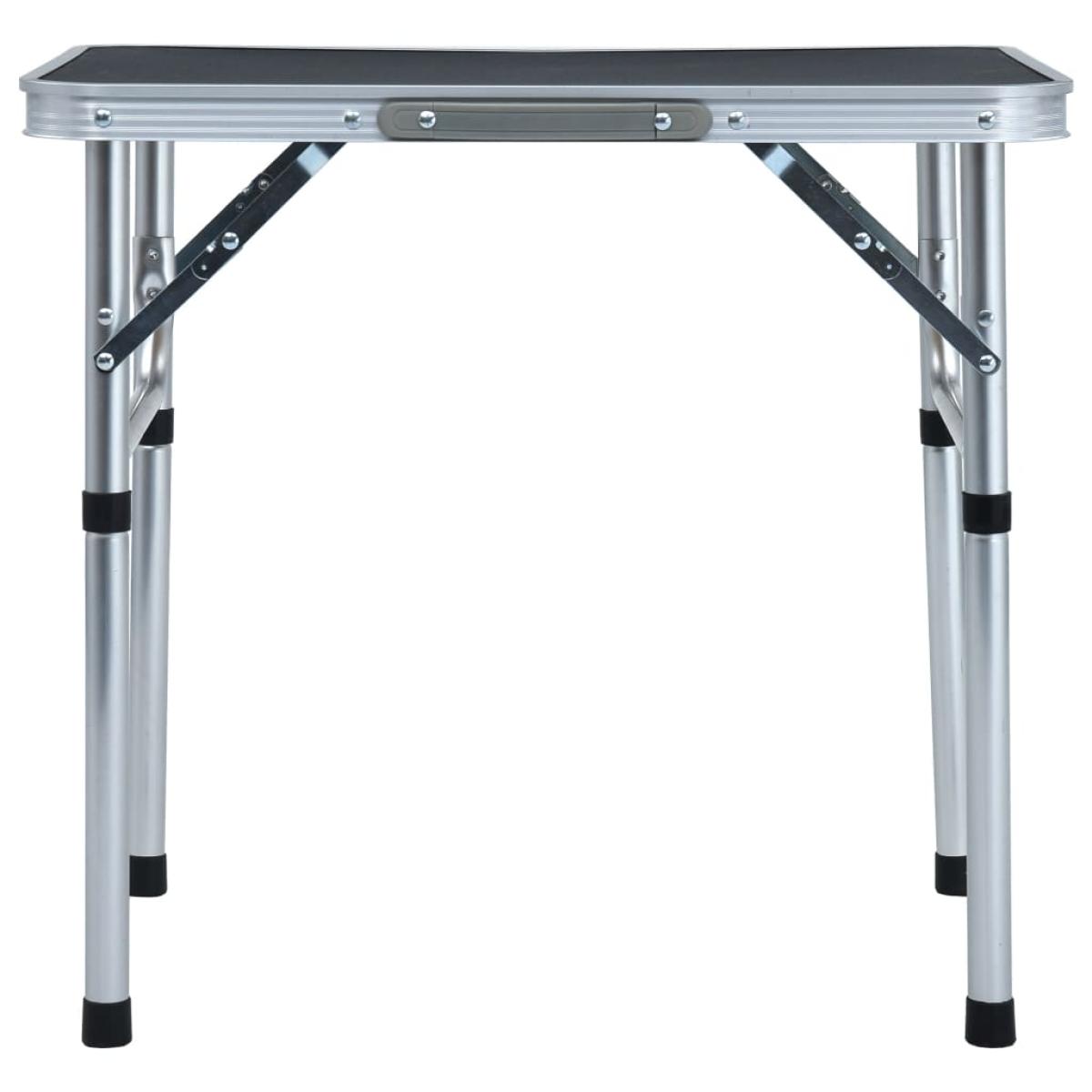 Mesa de camping plegable aluminio gris 60x45 cm