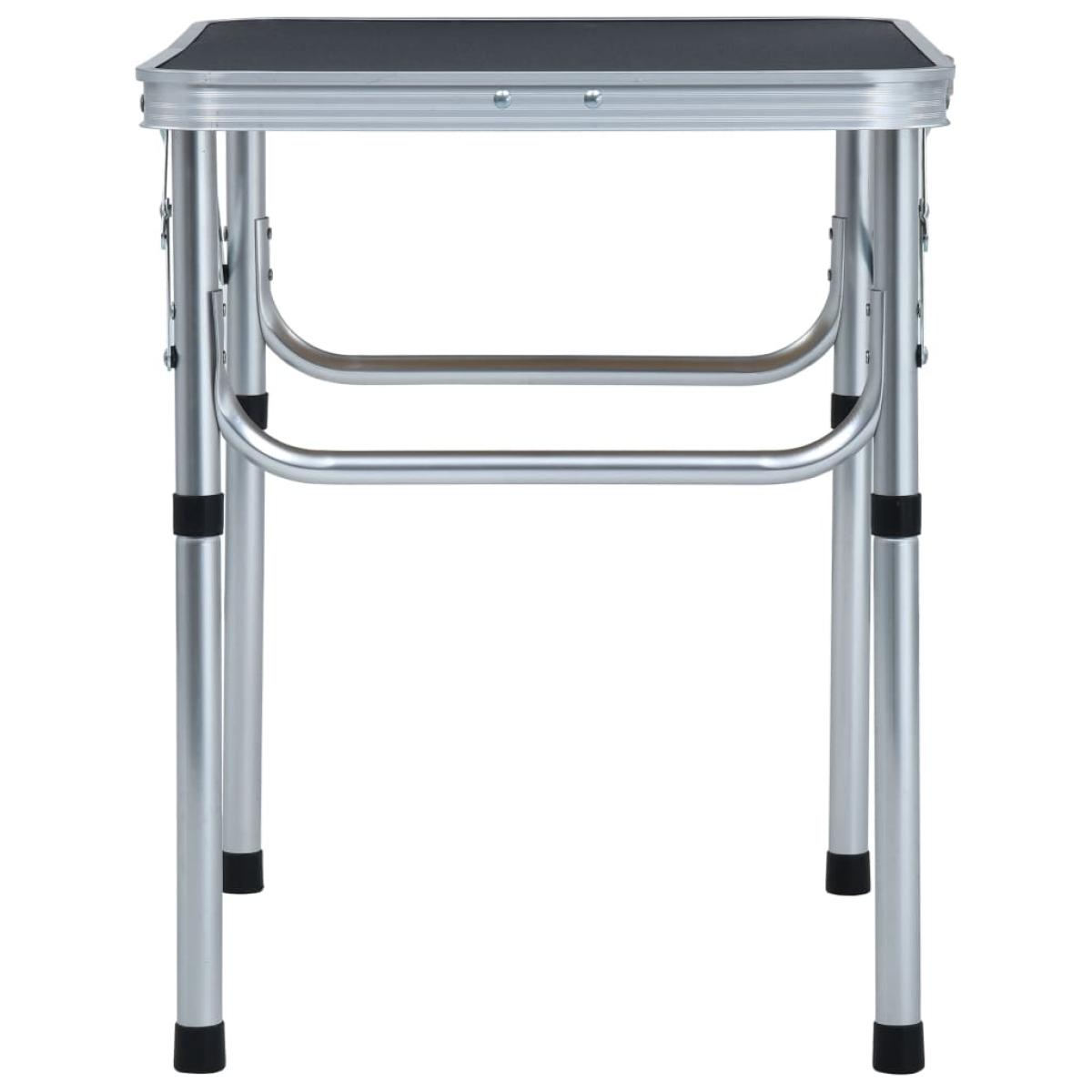 Mesa de camping plegable aluminio gris 60x45 cm