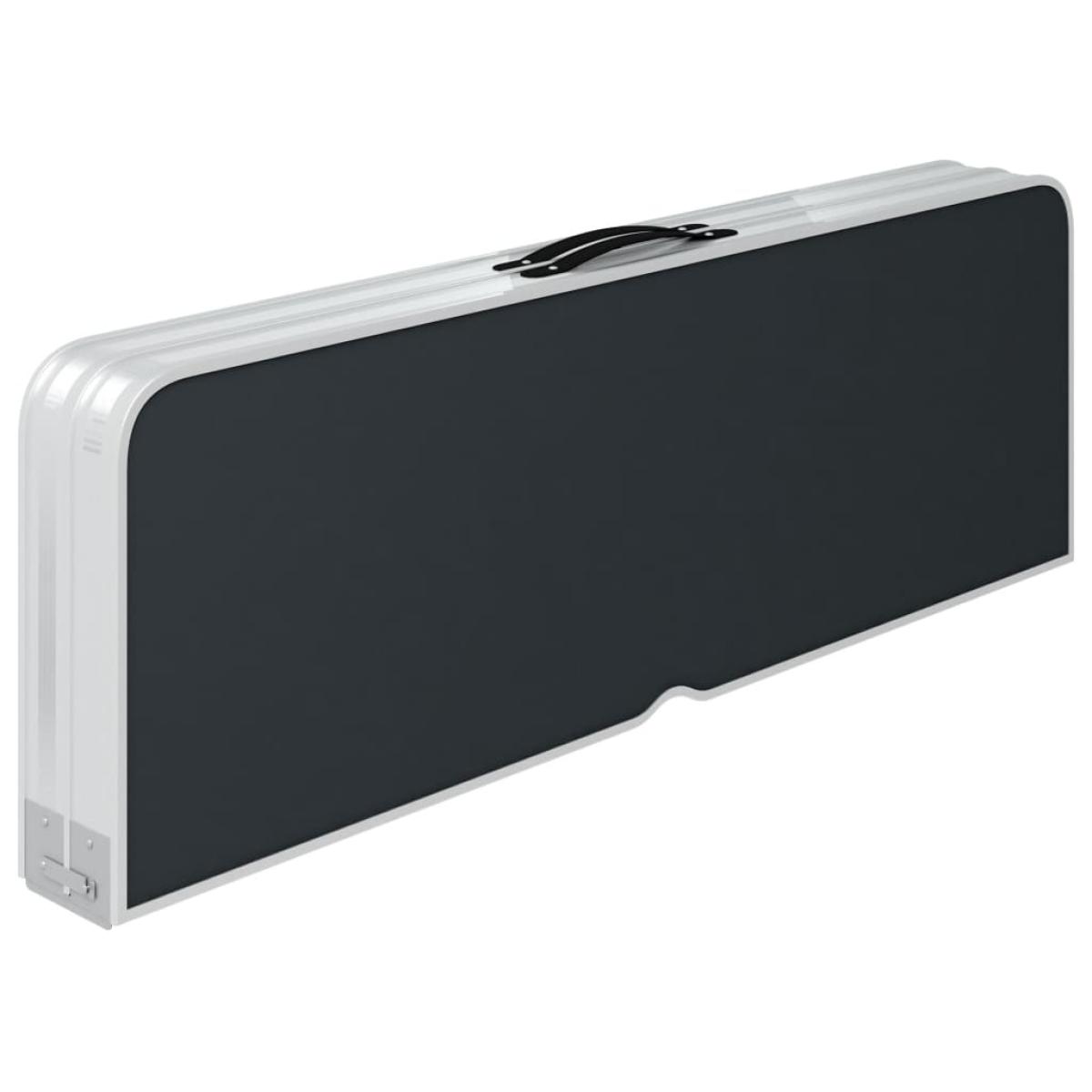 Mesa de camping plegable con 2 bancos aluminio gris