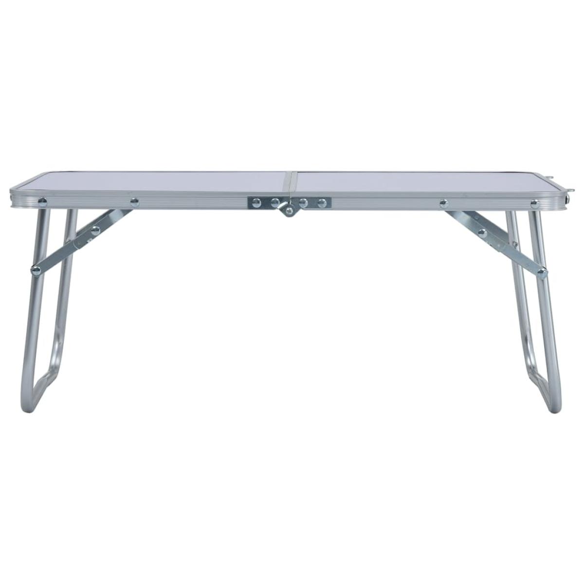 Mesa de camping plegable aluminio blanca 60x40 cm
