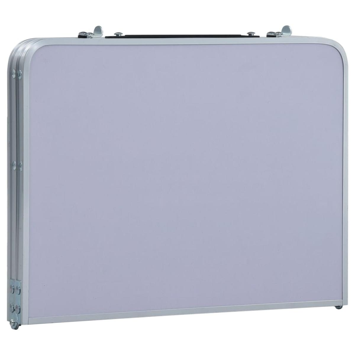 Mesa de camping plegable aluminio blanca 60x40 cm
