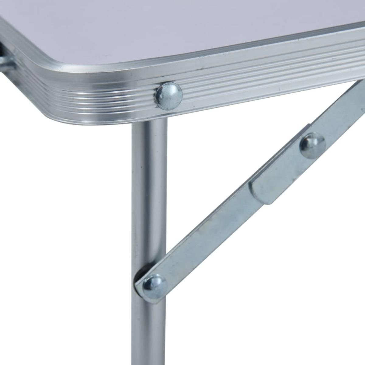Mesa de camping plegable aluminio blanca 60x40 cm