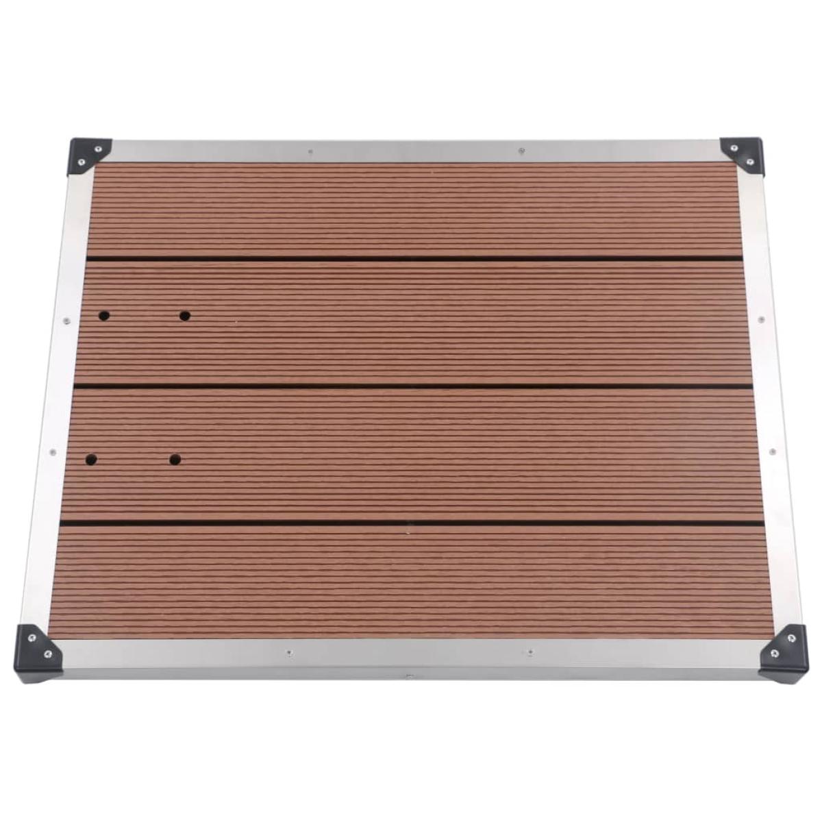 Plato de ducha de jardín WPC acero inoxidable marrón 80x62 cm
