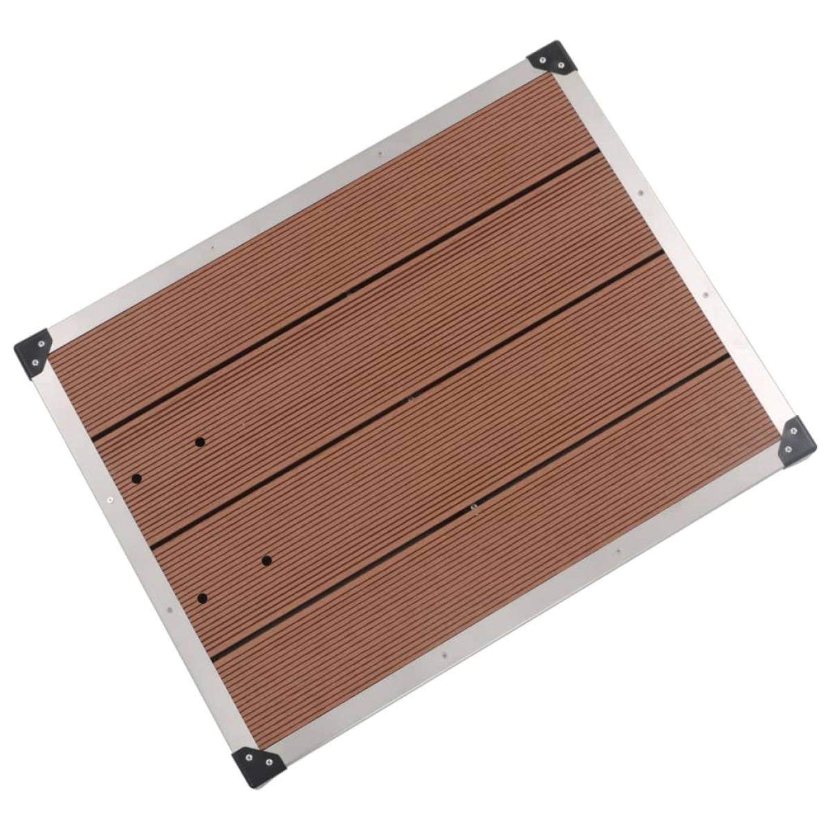 Plato de ducha de jardín WPC acero inoxidable marrón 80x62 cm