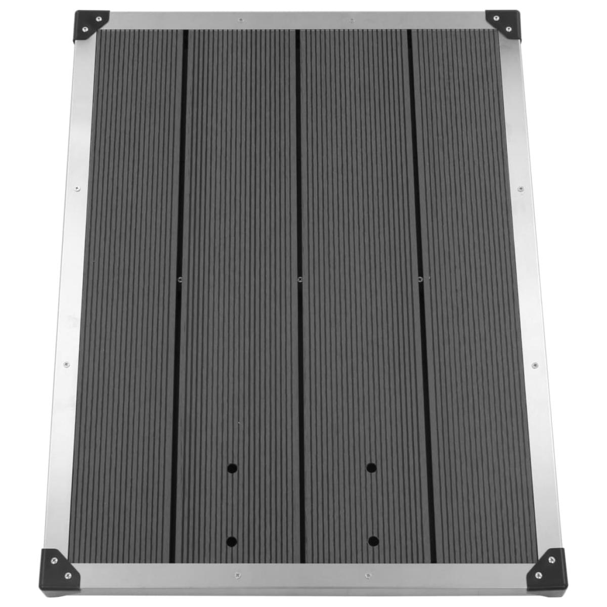 Plato de ducha de jardín WPC acero inoxidable gris 80x62 cm