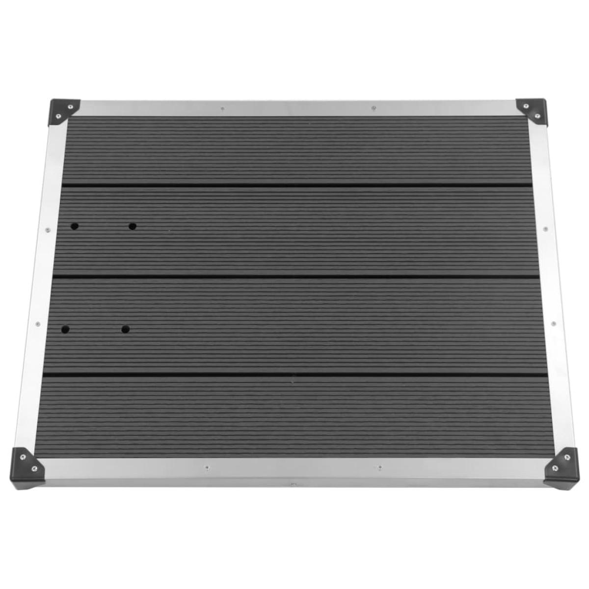 Plato de ducha de jardín WPC acero inoxidable gris 80x62 cm