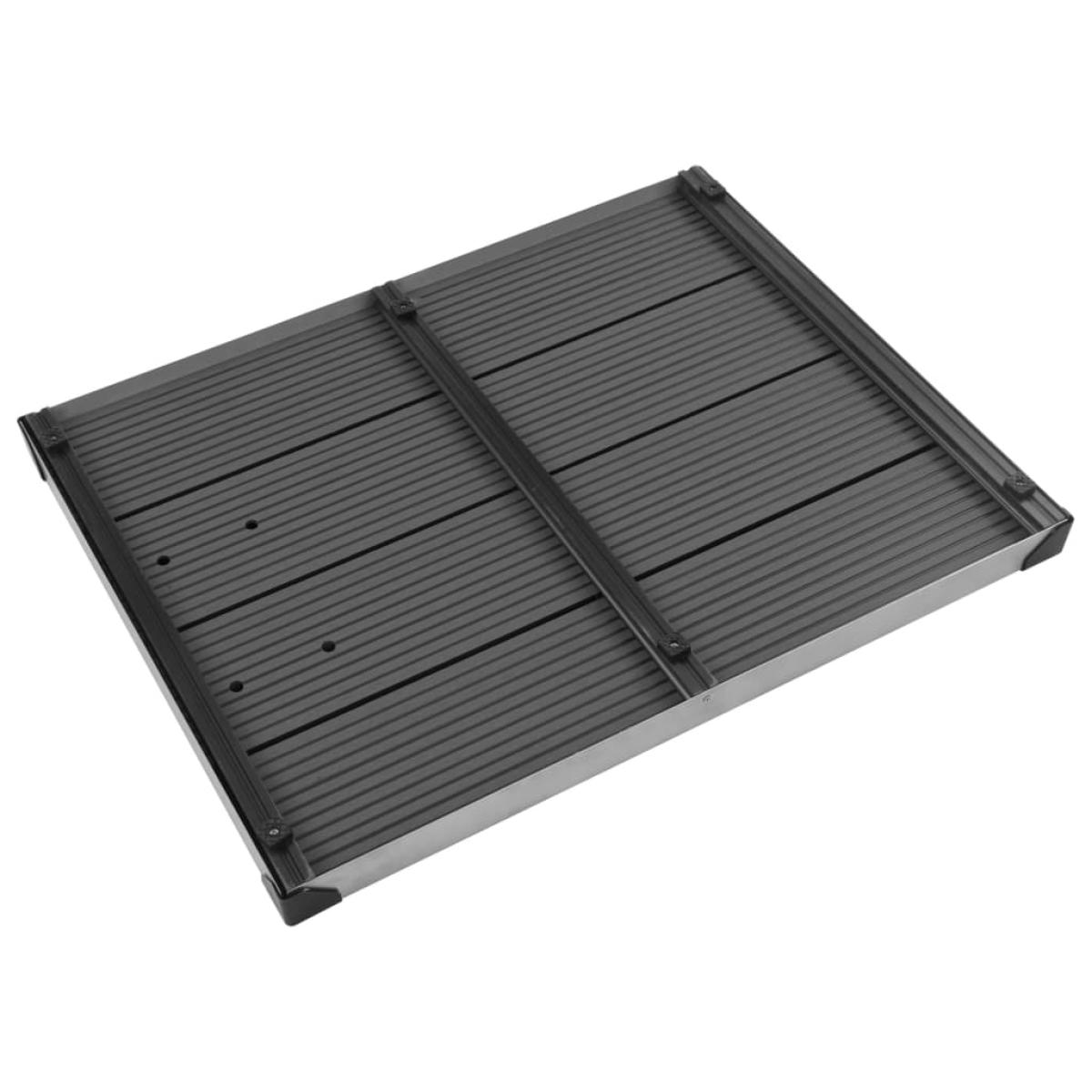 Plato de ducha de jardín WPC acero inoxidable gris 80x62 cm
