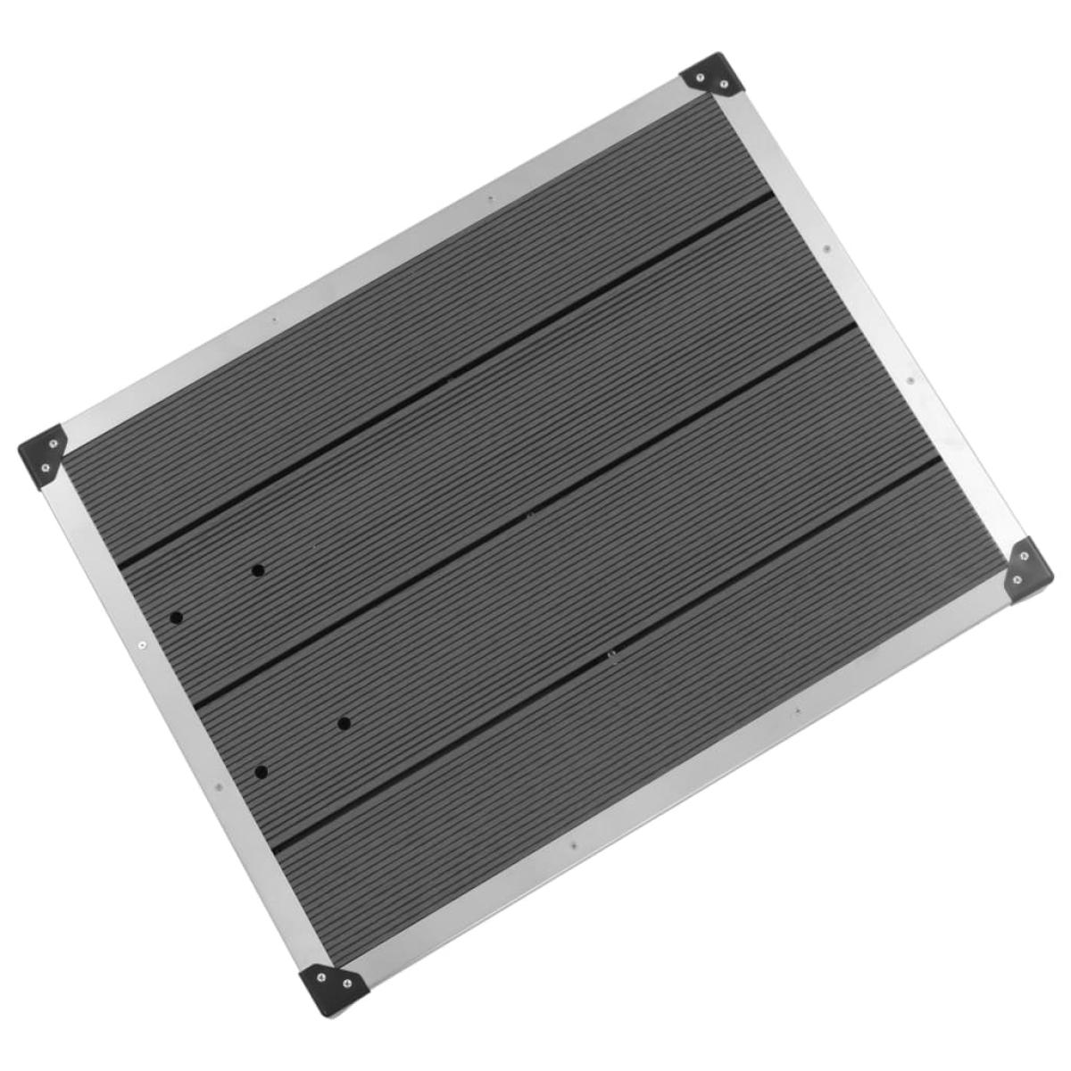 Plato de ducha de jardín WPC acero inoxidable gris 80x62 cm