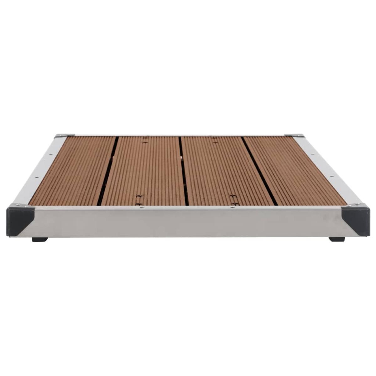 Plato de ducha de jardín WPC acero inoxidable marrón 110x62 cm