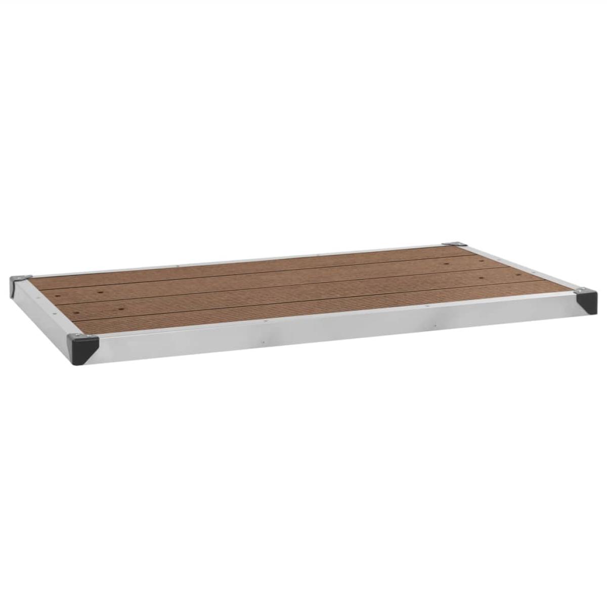 Plato de ducha de jardín WPC acero inoxidable marrón 110x62 cm