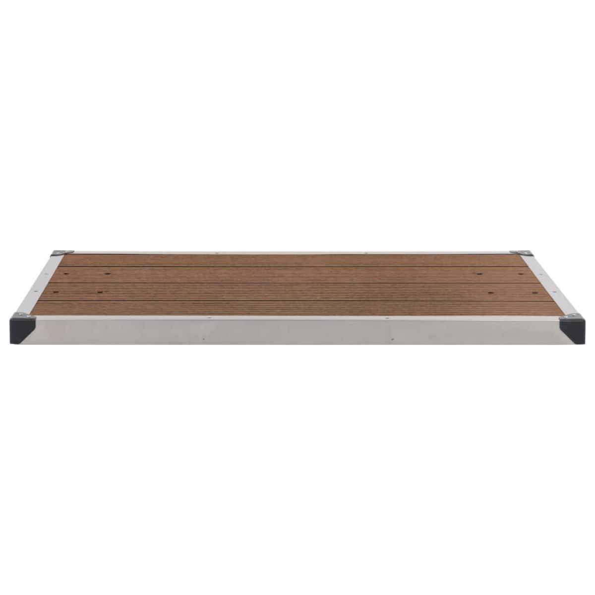 Plato de ducha de jardín WPC acero inoxidable marrón 110x62 cm
