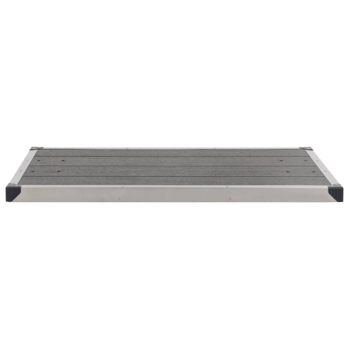 Plato de ducha de jardín WPC acero inoxidable gris 110x62 cm