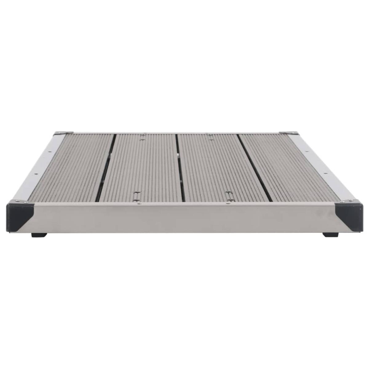 Plato de ducha de jardín WPC acero inoxidable gris 110x62 cm
