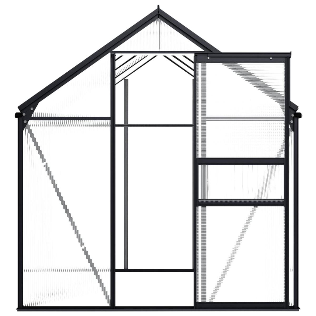 Invernadero de aluminio gris antracita 4,75 m²