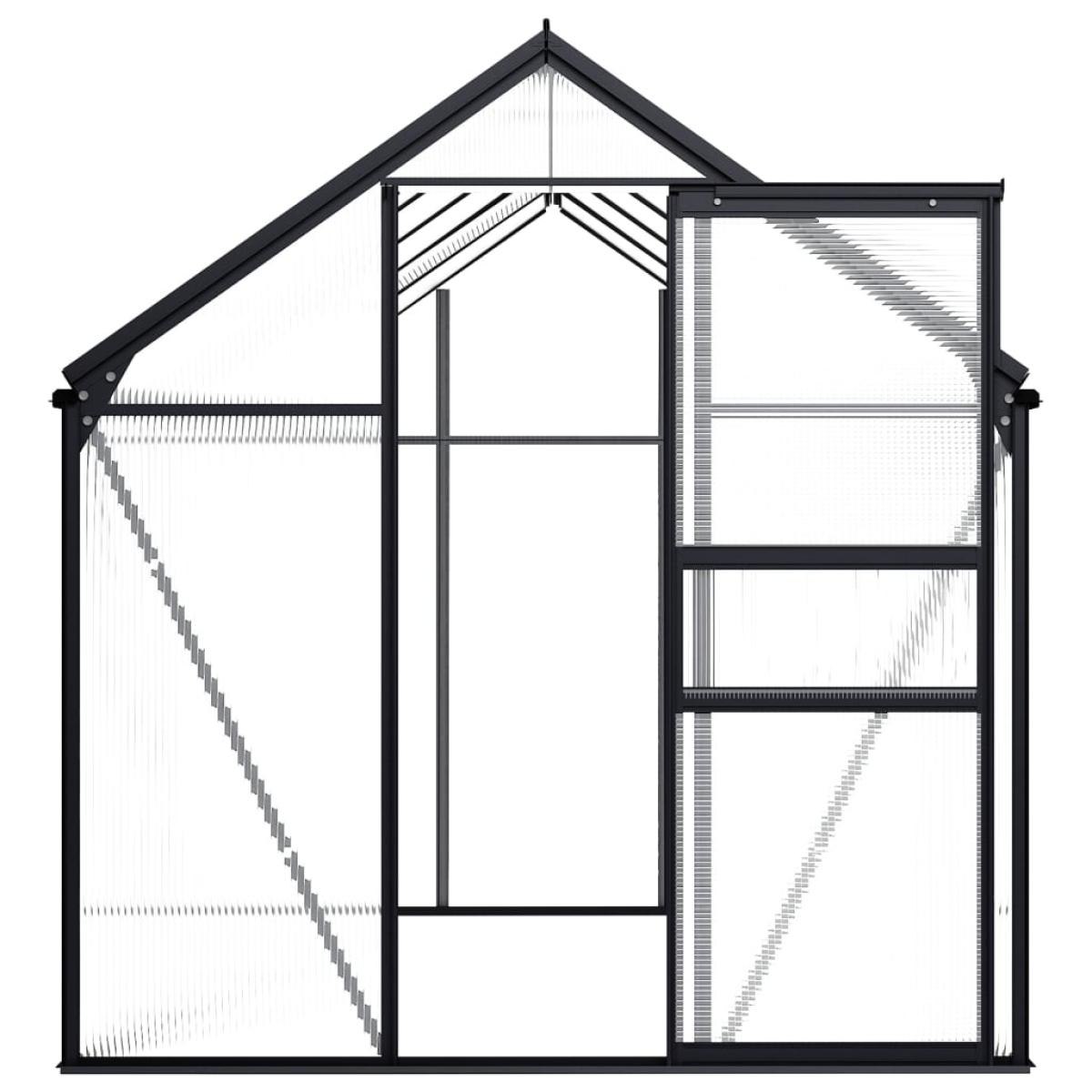 Invernadero de aluminio gris antracita 5,89 m²
