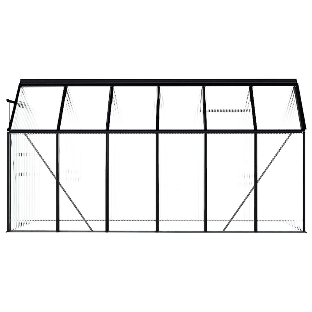 Invernadero de aluminio gris antracita 7,03 m²