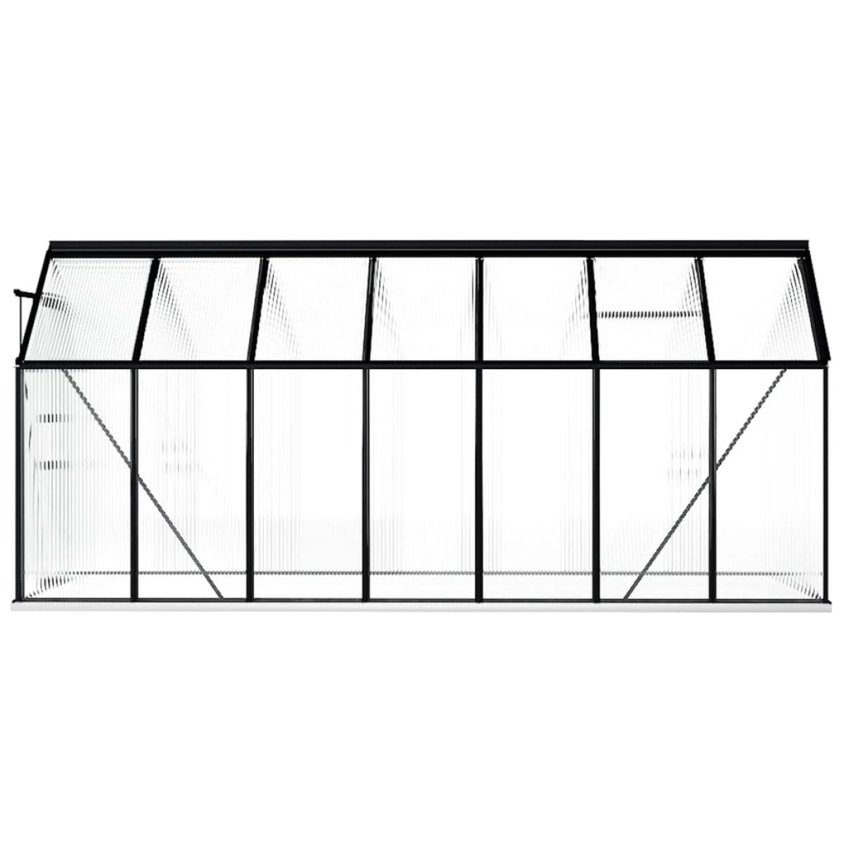 Invernadero con estructura base aluminio gris antracita 8,17 m²