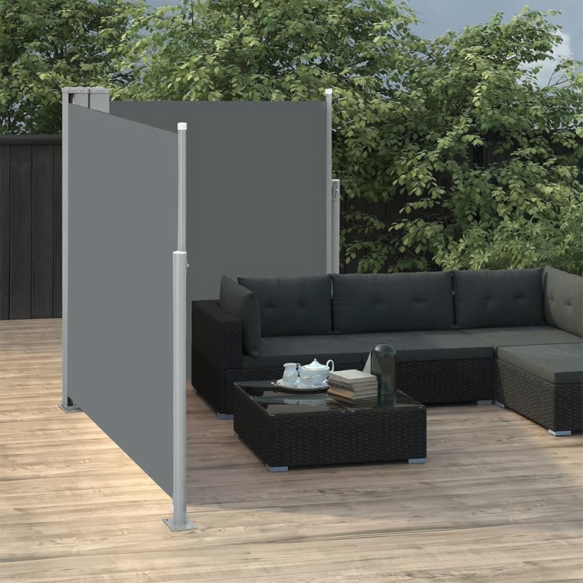 Toldo lateral retráctil gris antracita 140x600 cm