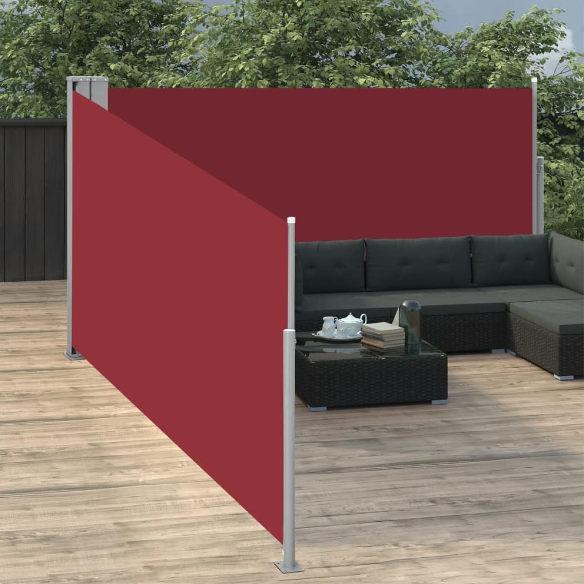 Toldo lateral retráctil rojo 140x1000 cm 