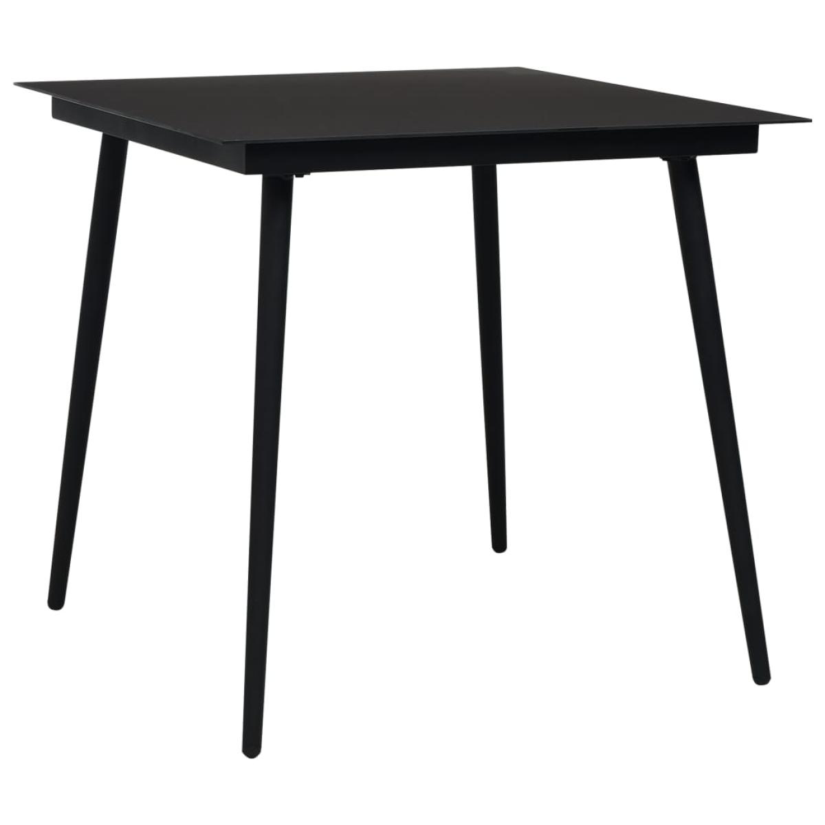 Set de comedor de jardín 5 pzas cuerda de algodón y acero negro