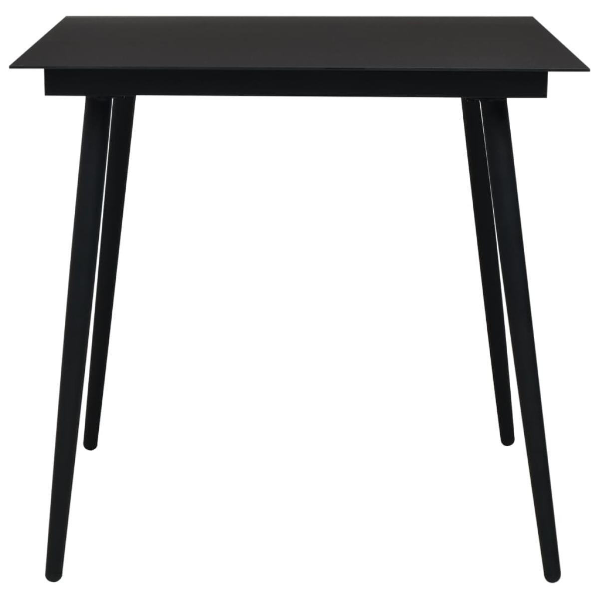 Set de comedor de jardín 5 pzas cuerda de algodón y acero negro