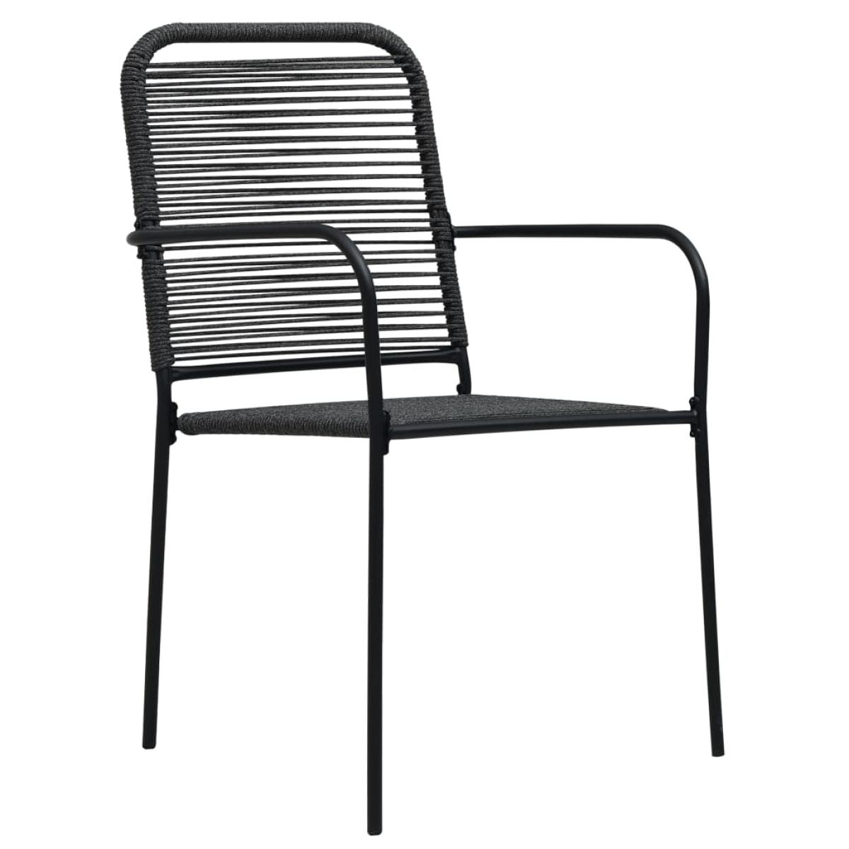 Set de comedor de jardín 5 pzas cuerda de algodón y acero negro