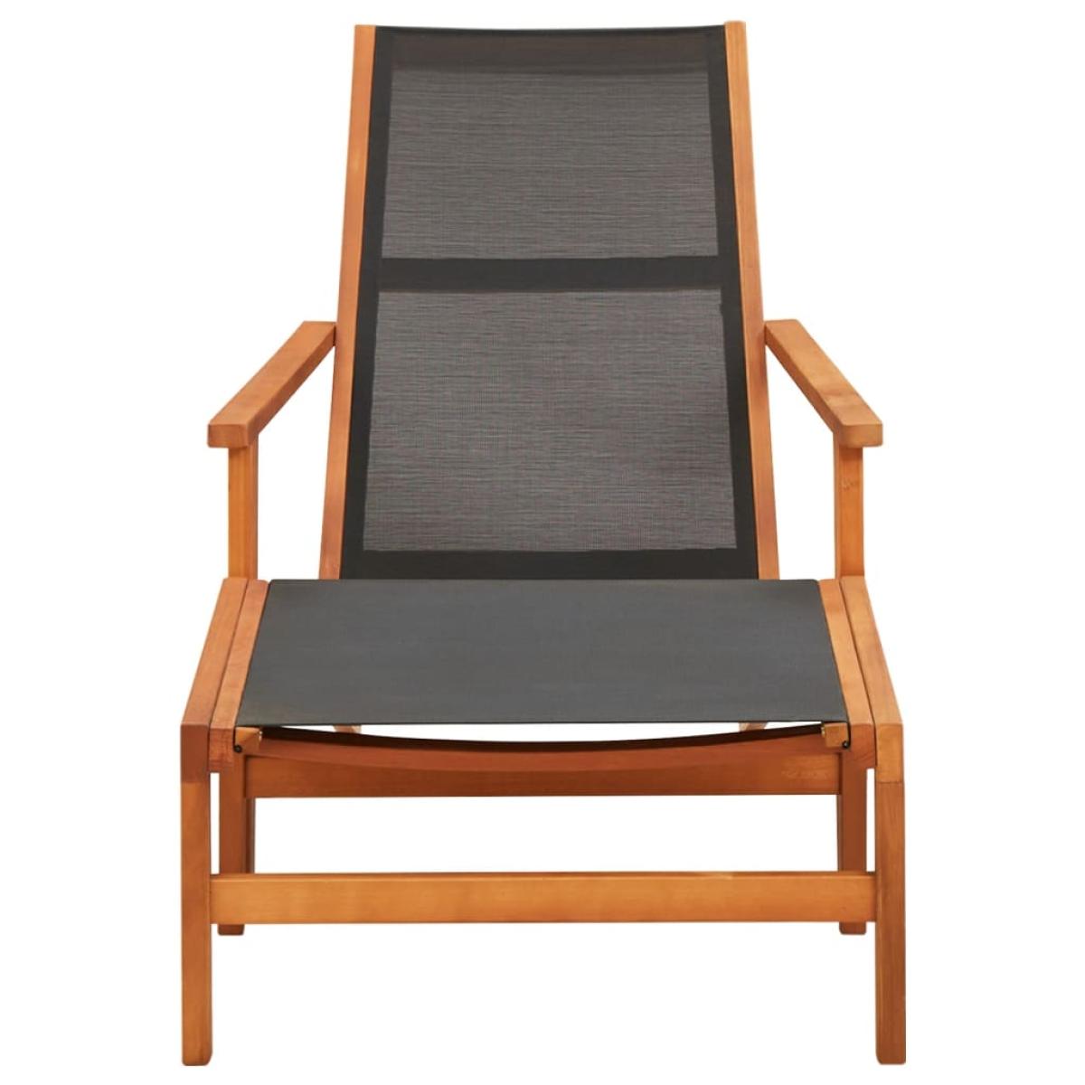 Silla de jardín con reposapiés madera de eucalipto y textilene