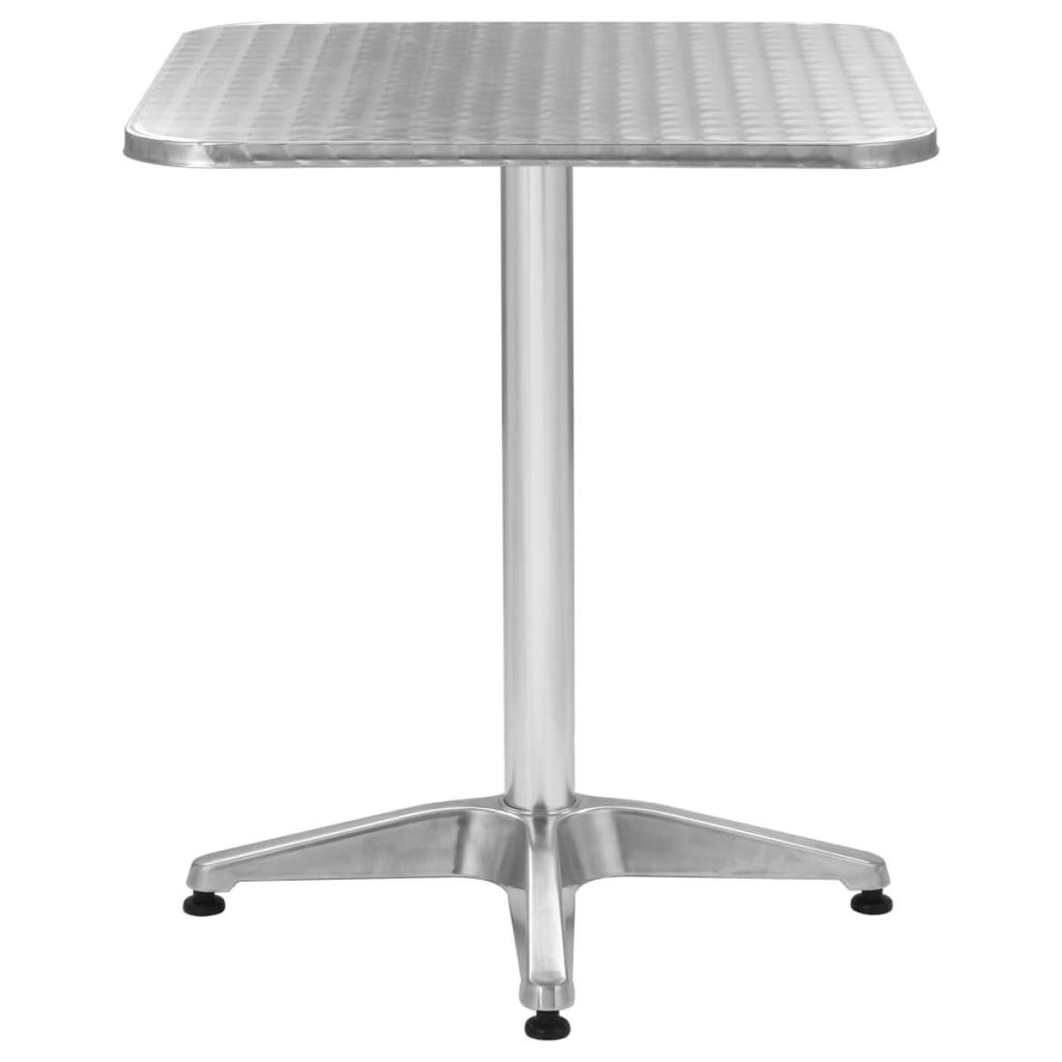 Mesa de jardín de aluminio plateado 60x60x70 cm 