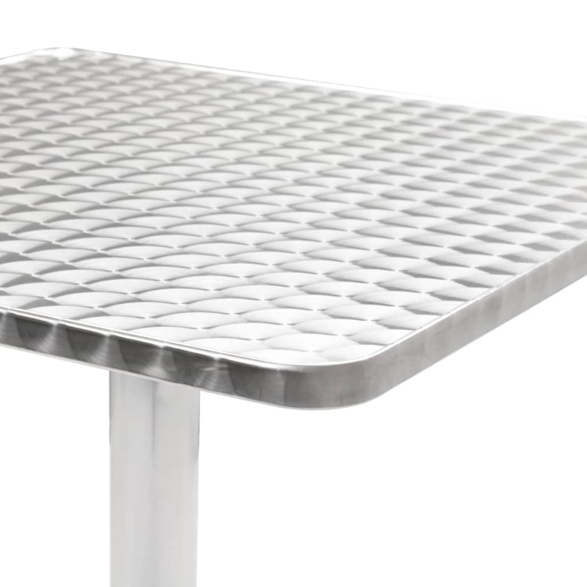 Mesa de jardín de aluminio plateado 60x60x70 cm 
