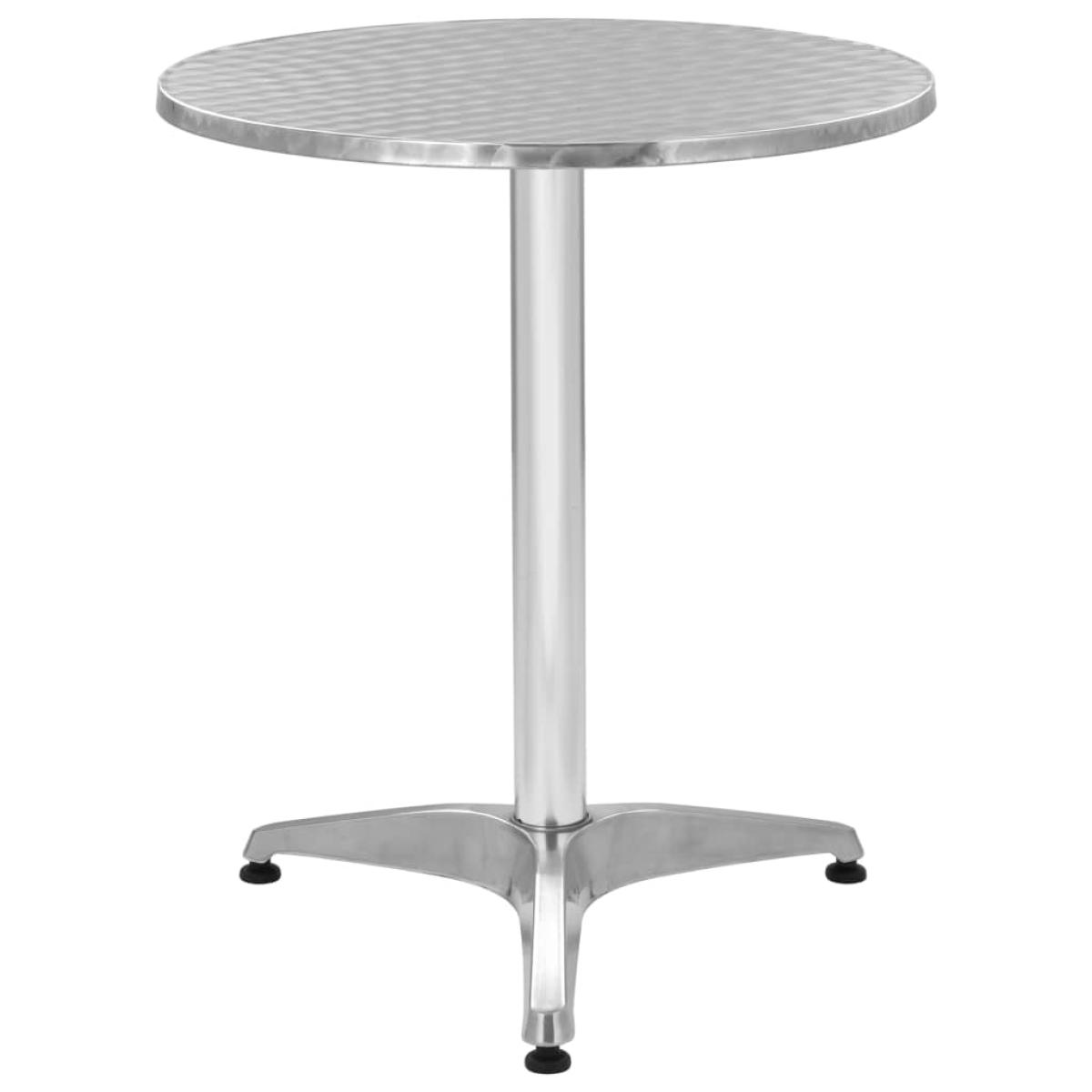 Juego de comedor para jardín 5 piezas de aluminio plateado
