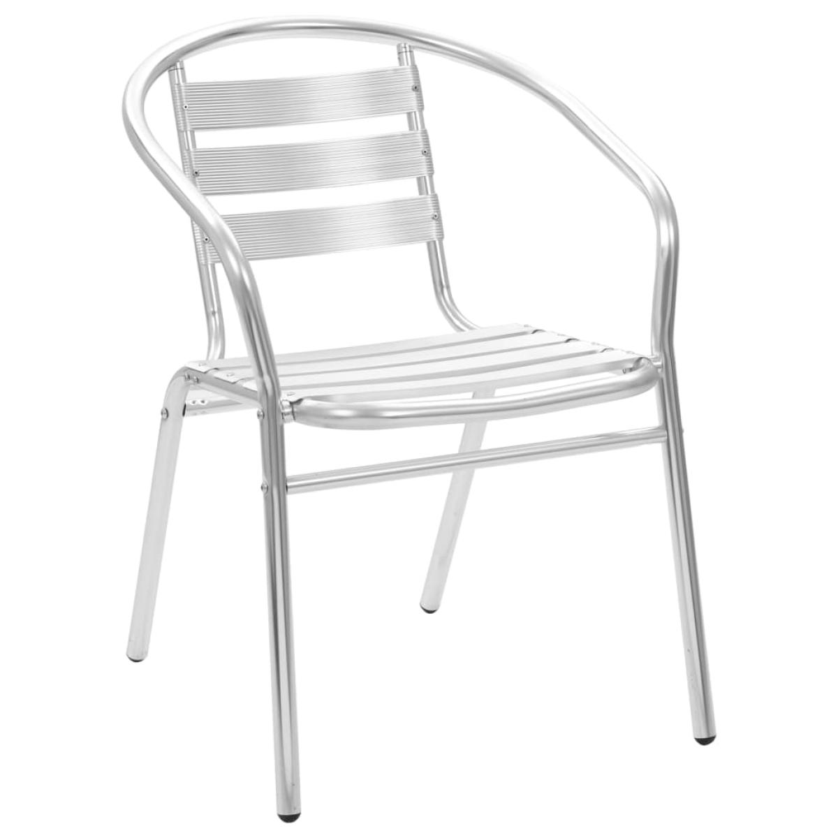 Juego de comedor para jardín 5 piezas de aluminio plateado