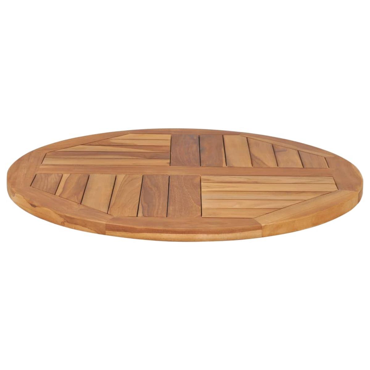 Superficie de mesa redonda madera maciza de teca 2,5 cm 70 cm