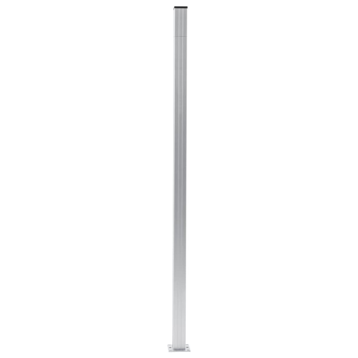 Postes de valla 3 unidades aluminio 185 cm