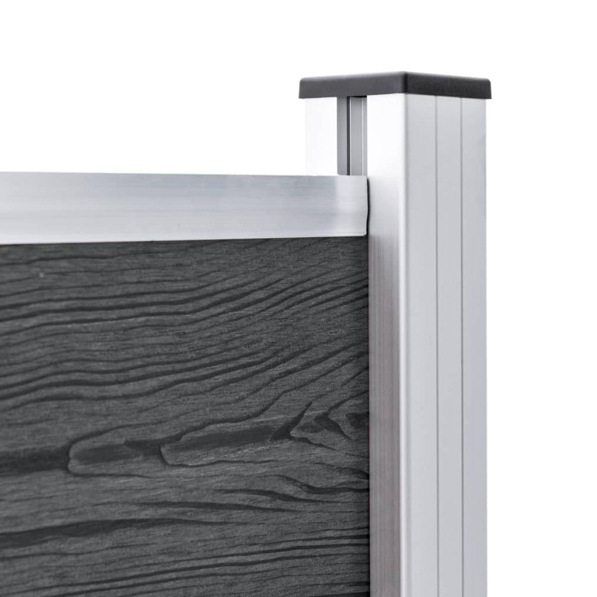 Postes de valla 3 unidades aluminio 185 cm