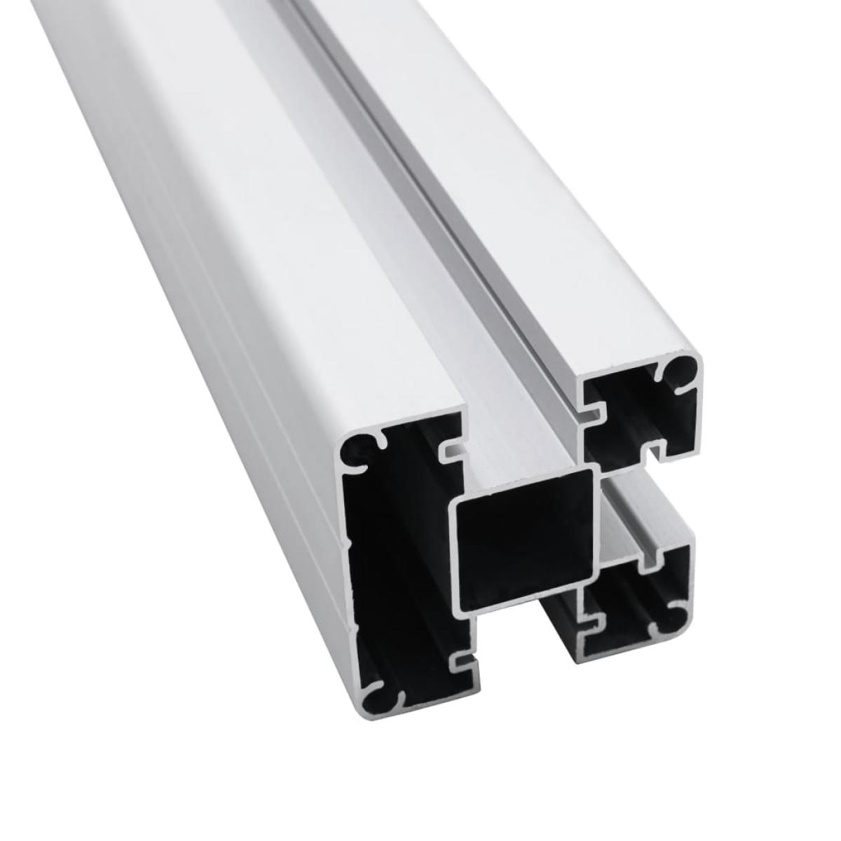 Postes de valla 3 unidades aluminio 185 cm