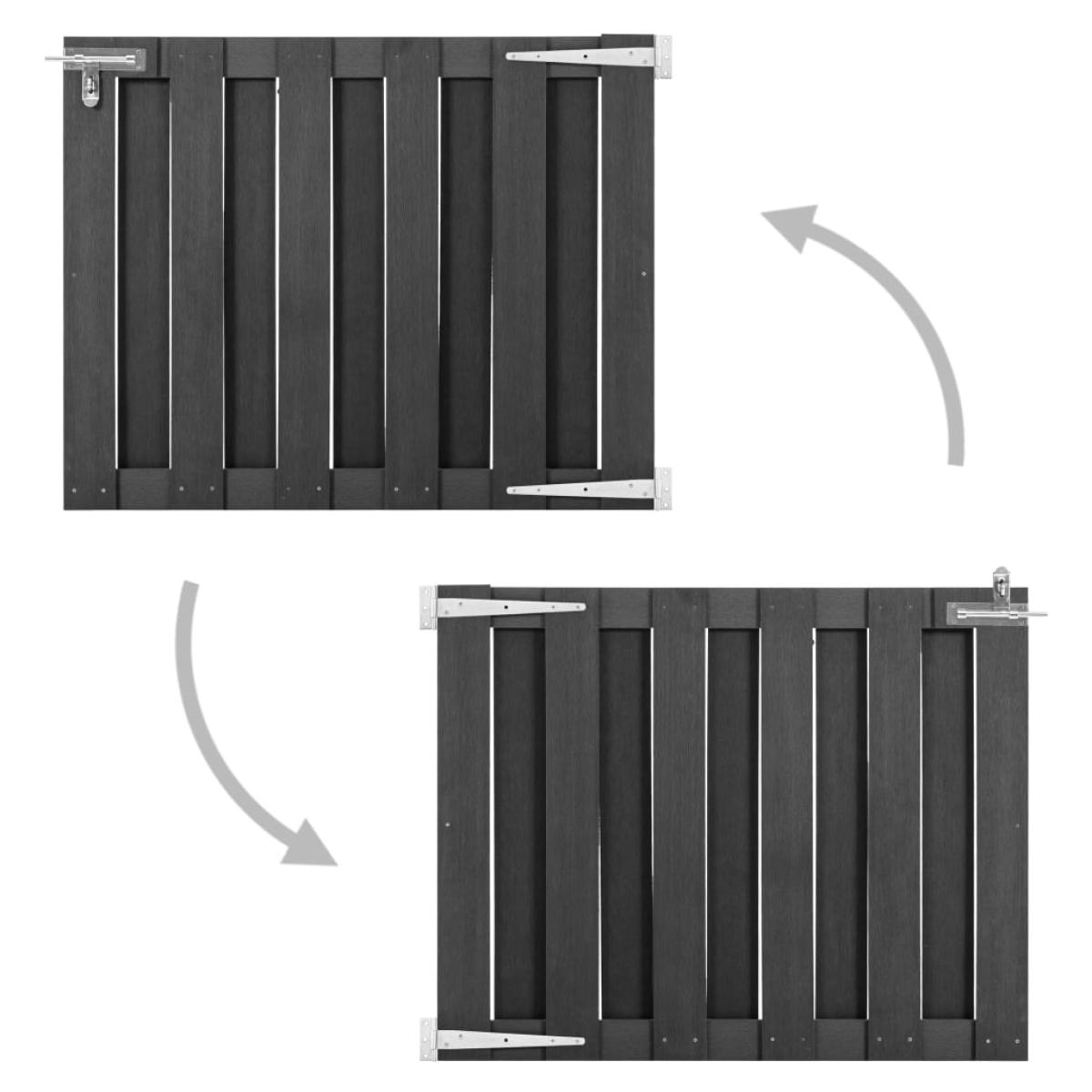 Puerta de jardín de WPC gris 100x80 cm