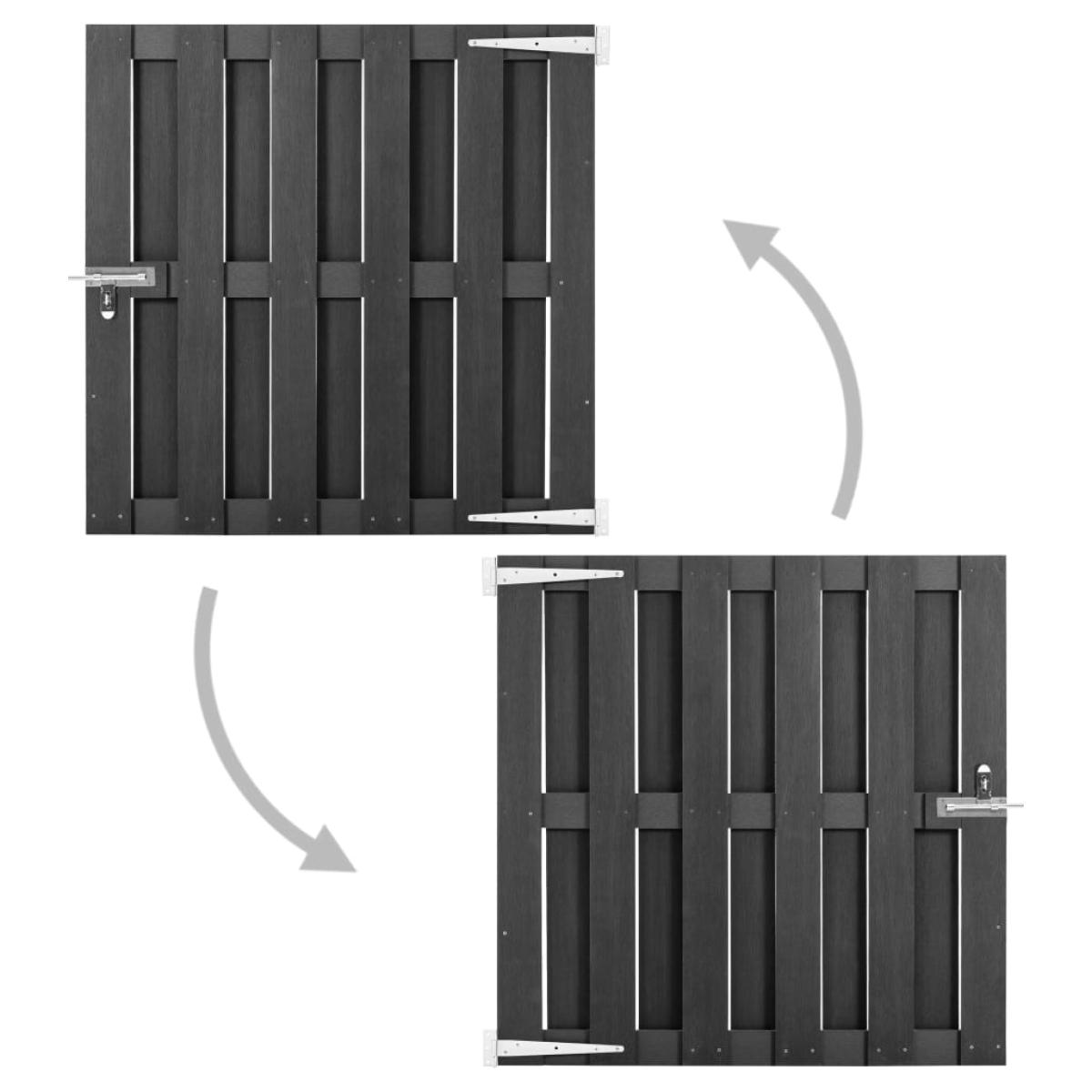Puerta de jardín de WPC gris 100x100 cm