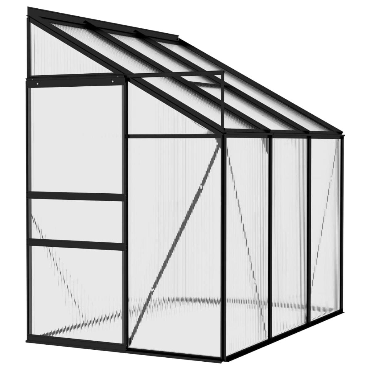 Invernadero de aluminio gris antracita 3,8 m³