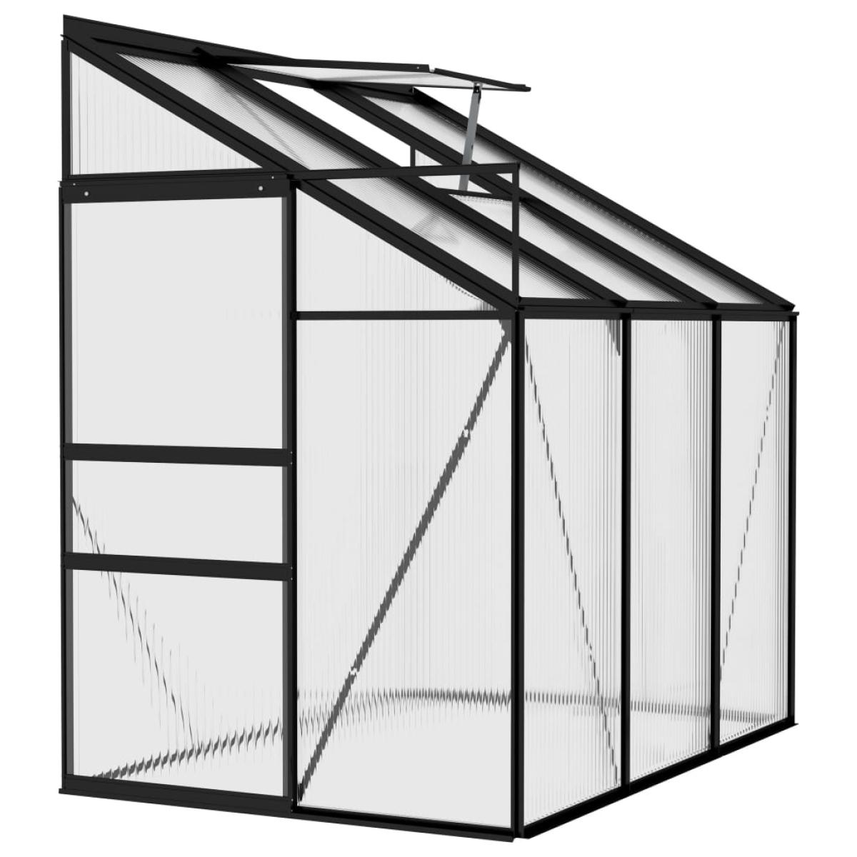 Invernadero de aluminio gris antracita 3,8 m³