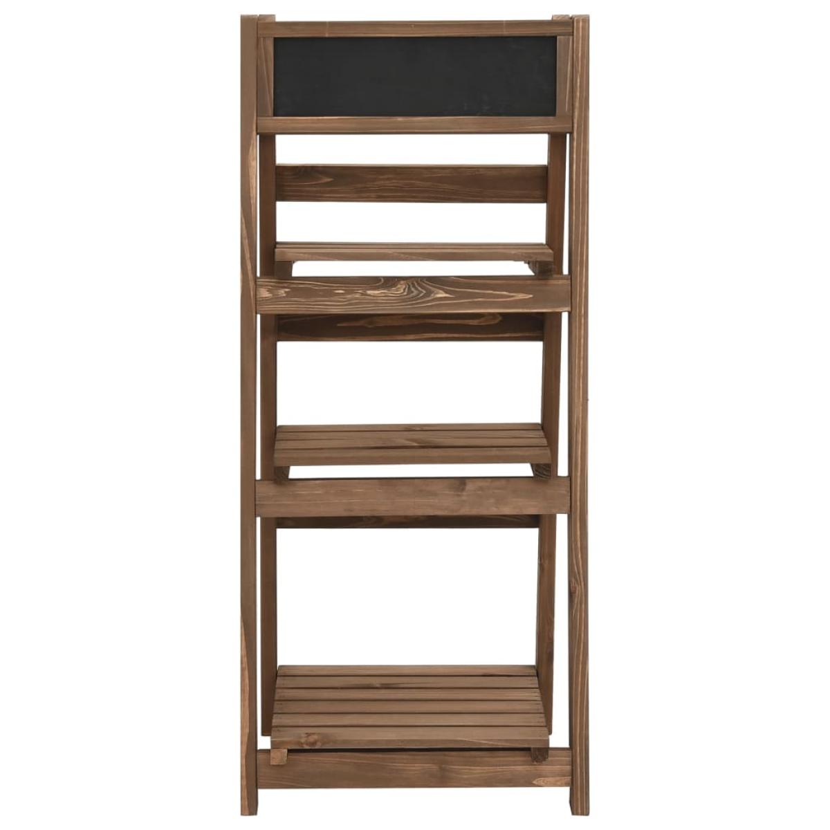 Soporte para plantas de 3 niveles y pizarra madera maciza abeto 
