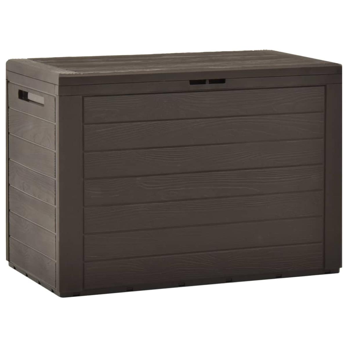 Caja de almacenamiento de jardín marrón 78x44x55 cm
