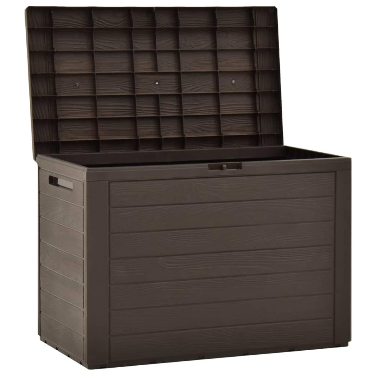 Caja de almacenamiento de jardín marrón 78x44x55 cm