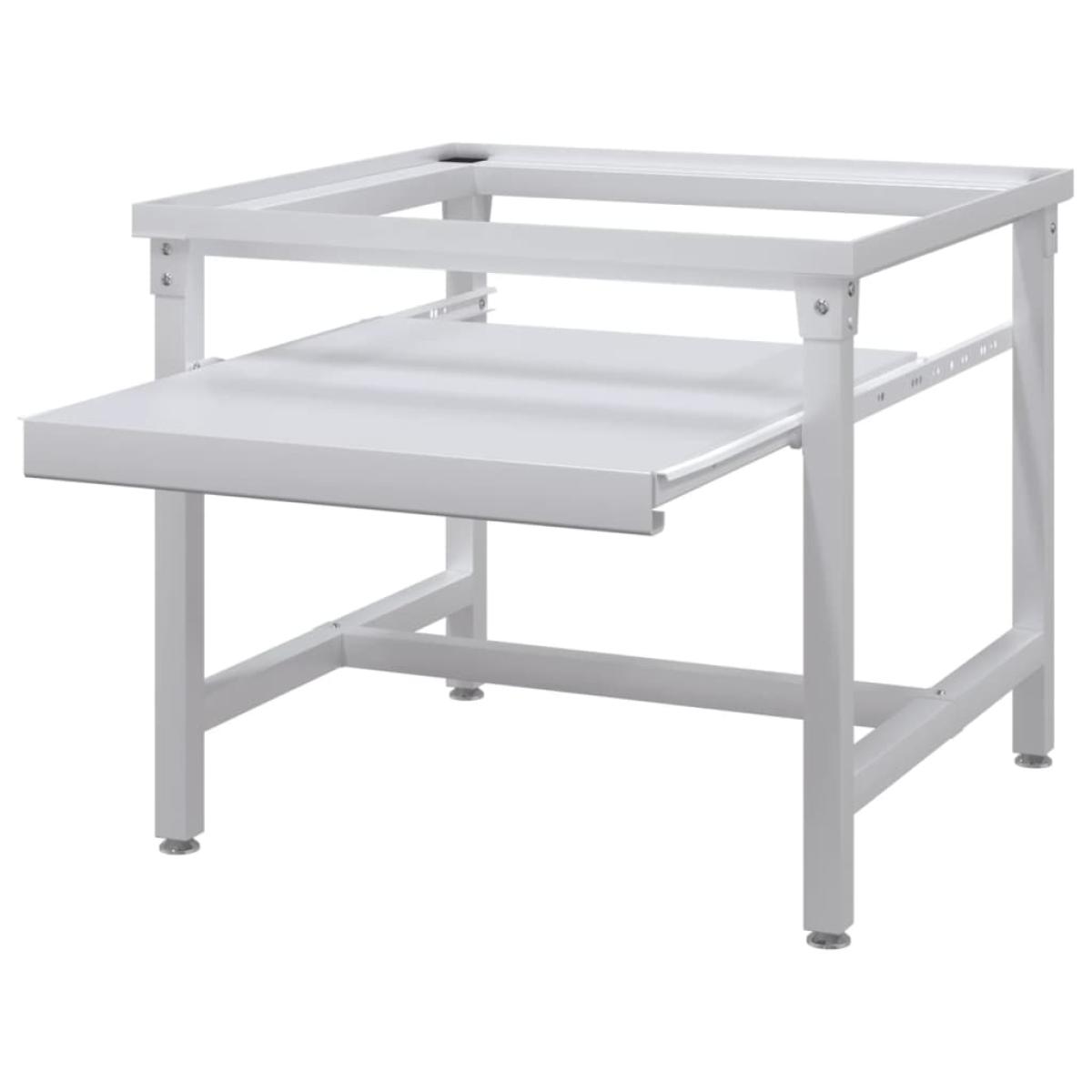 Pedestal para la lavadora con estante extraíble blanco