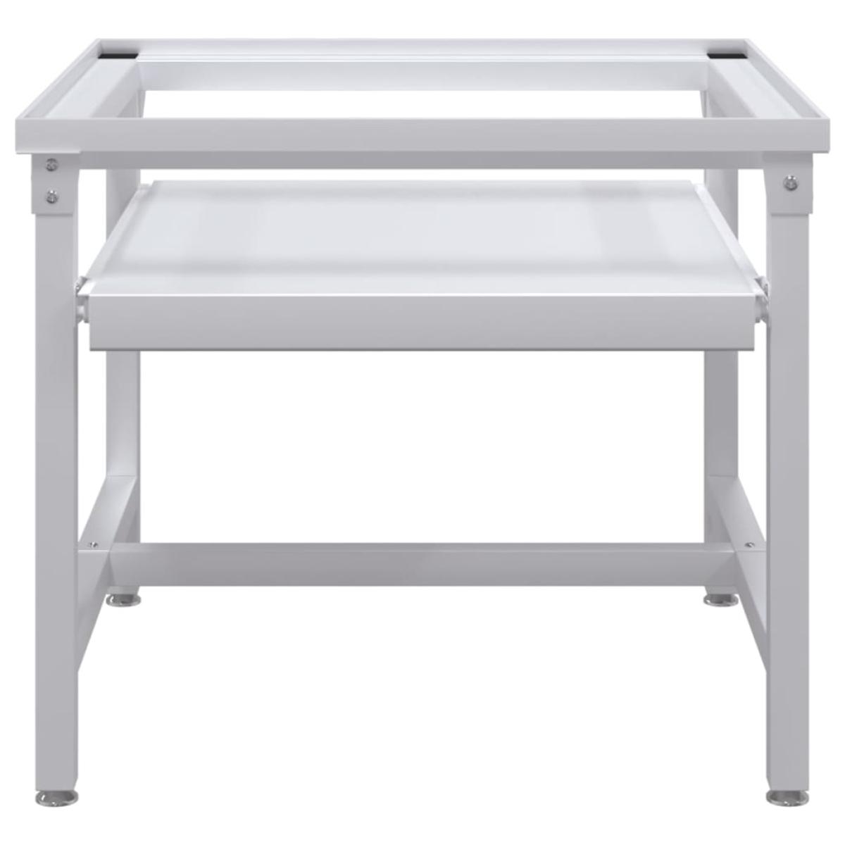 Pedestal para la lavadora con estante extraíble blanco