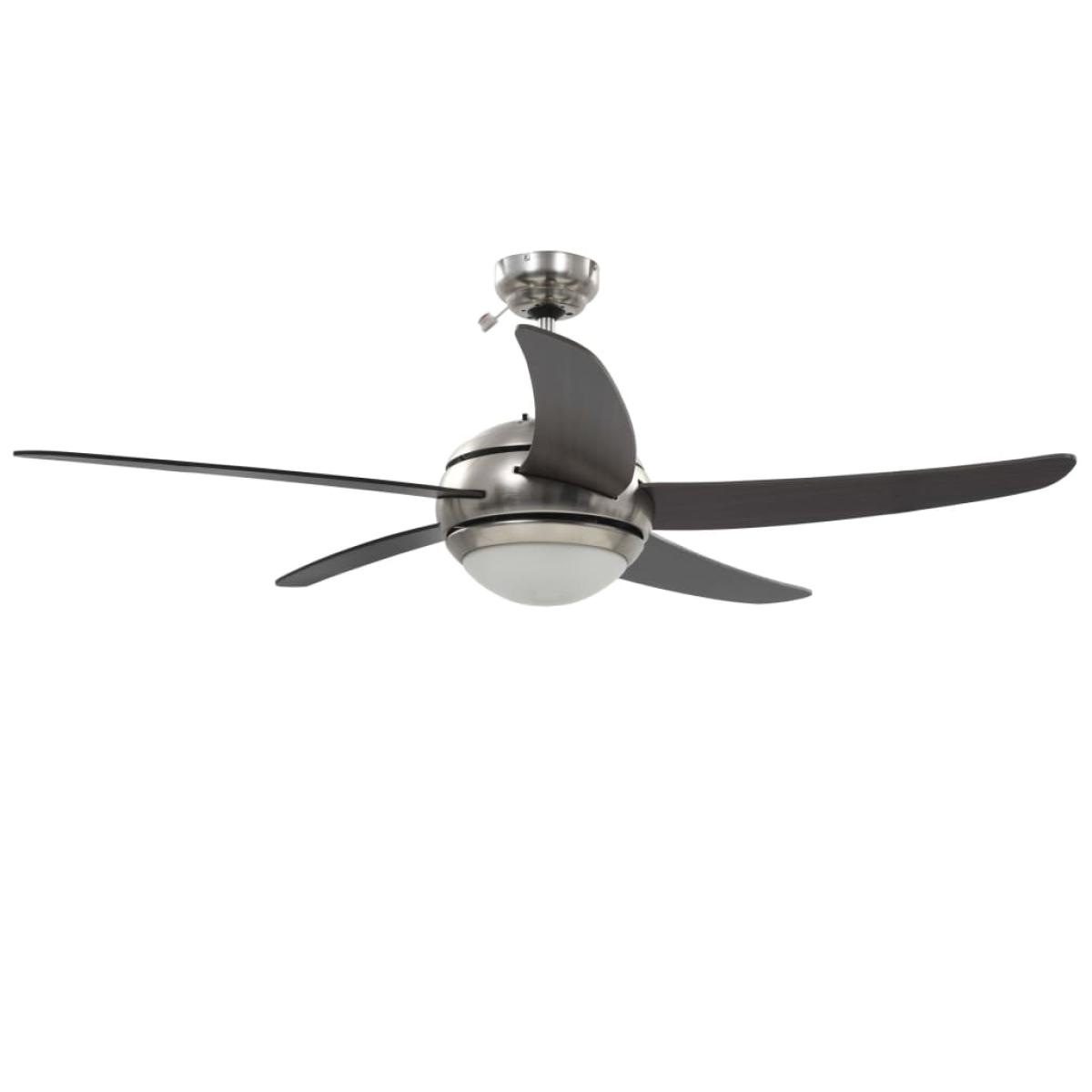 Ventilador de techo adornado con lámpara 128 cm marrón