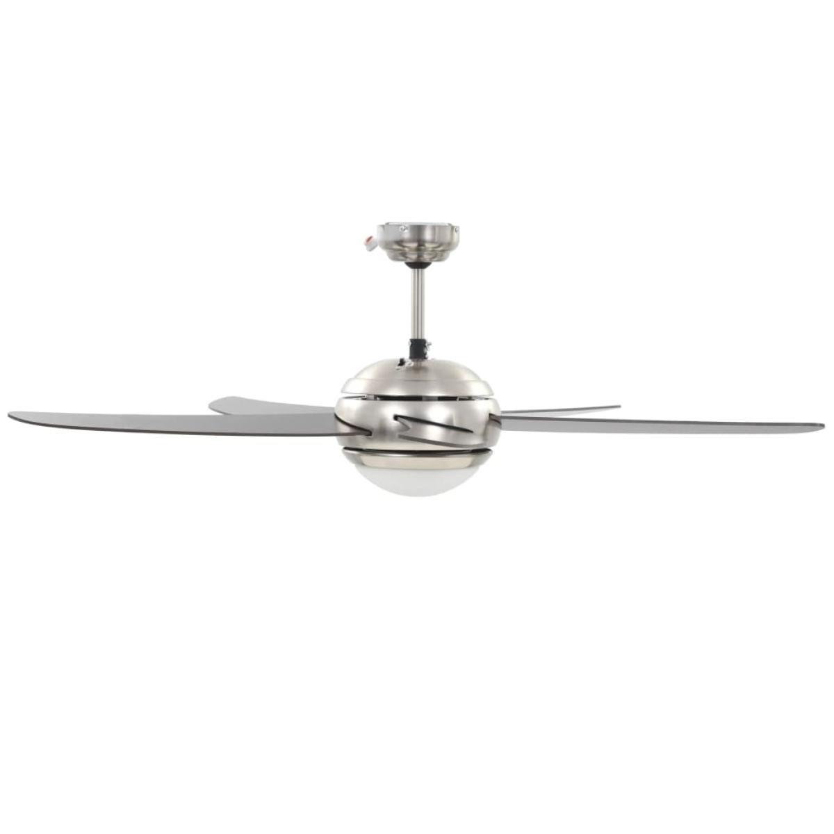 Ventilador de techo adornado con lámpara 128 cm marrón