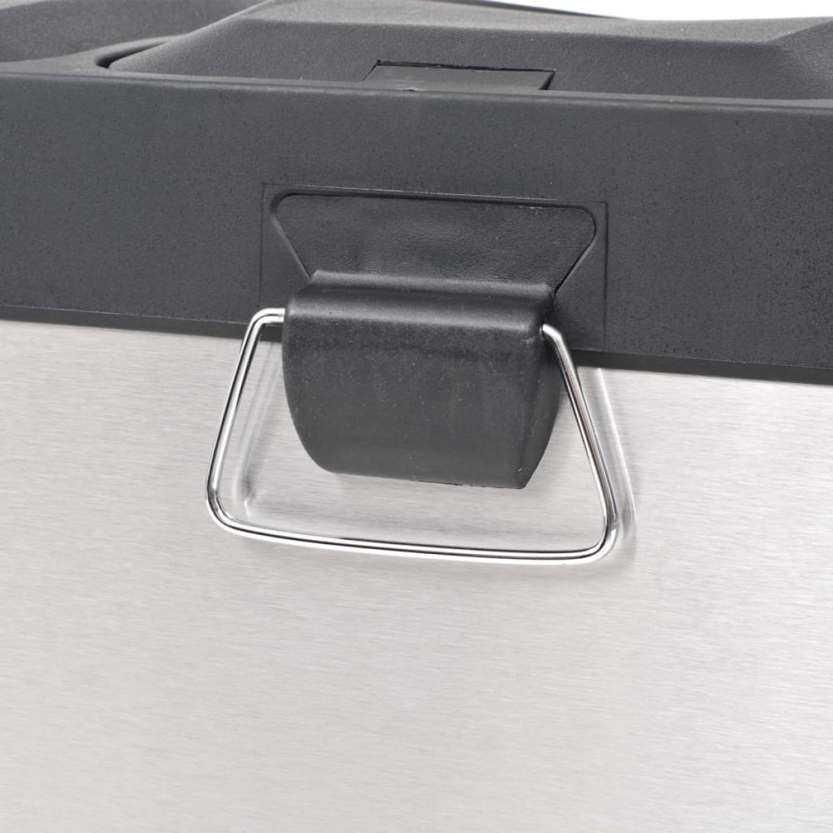 Cubo de reciclaje y basura con pedal acero inoxidable 54 L