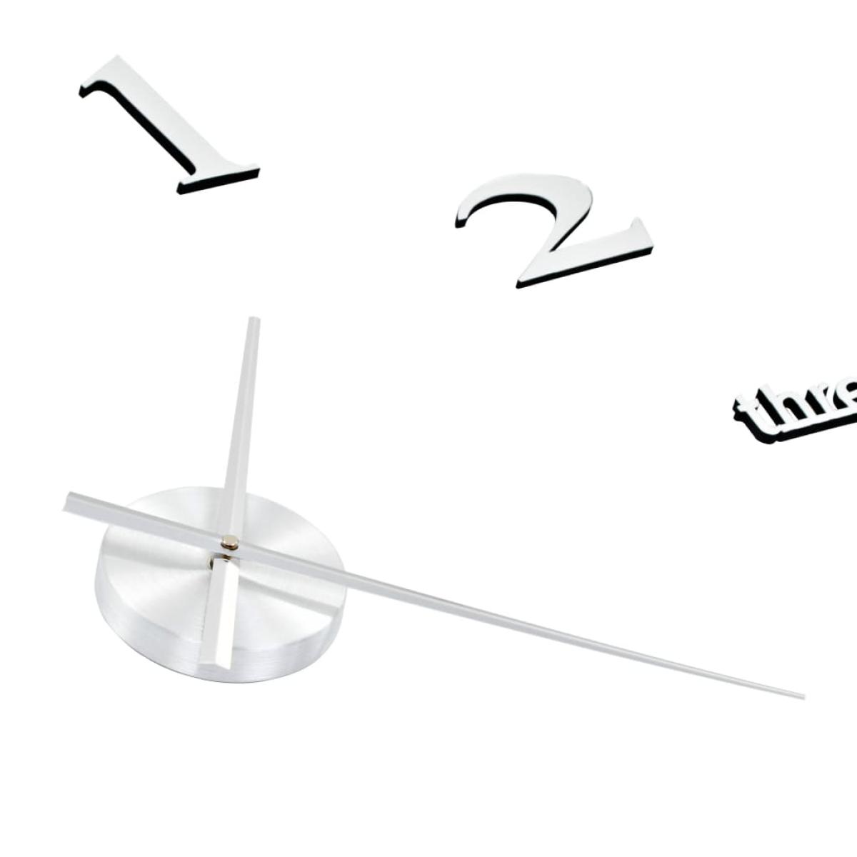 Reloj de pared 3D de diseño moderno 100 cm XXL plateado