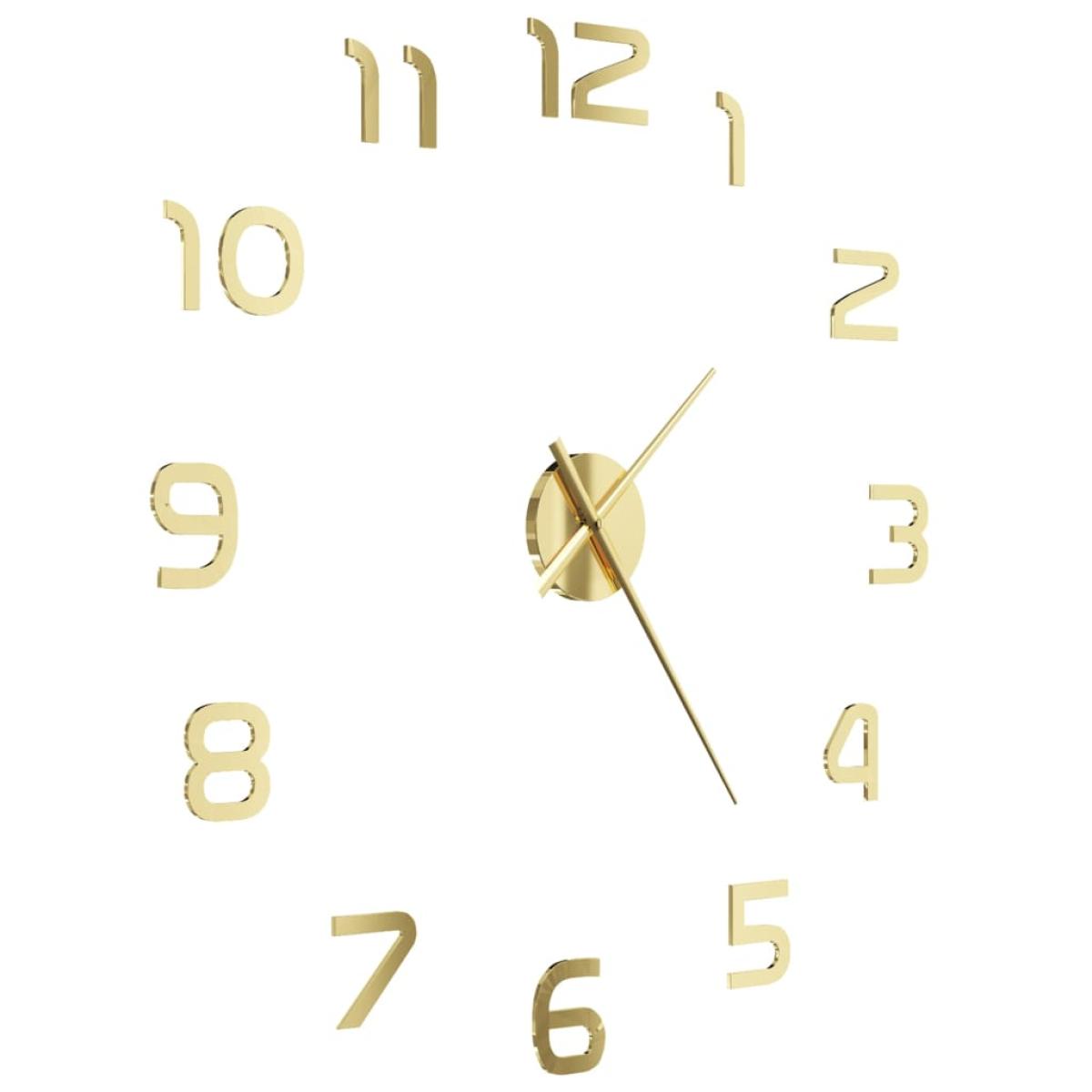 Reloj de pared 3D con diseño moderno 100 cm XXL dorado