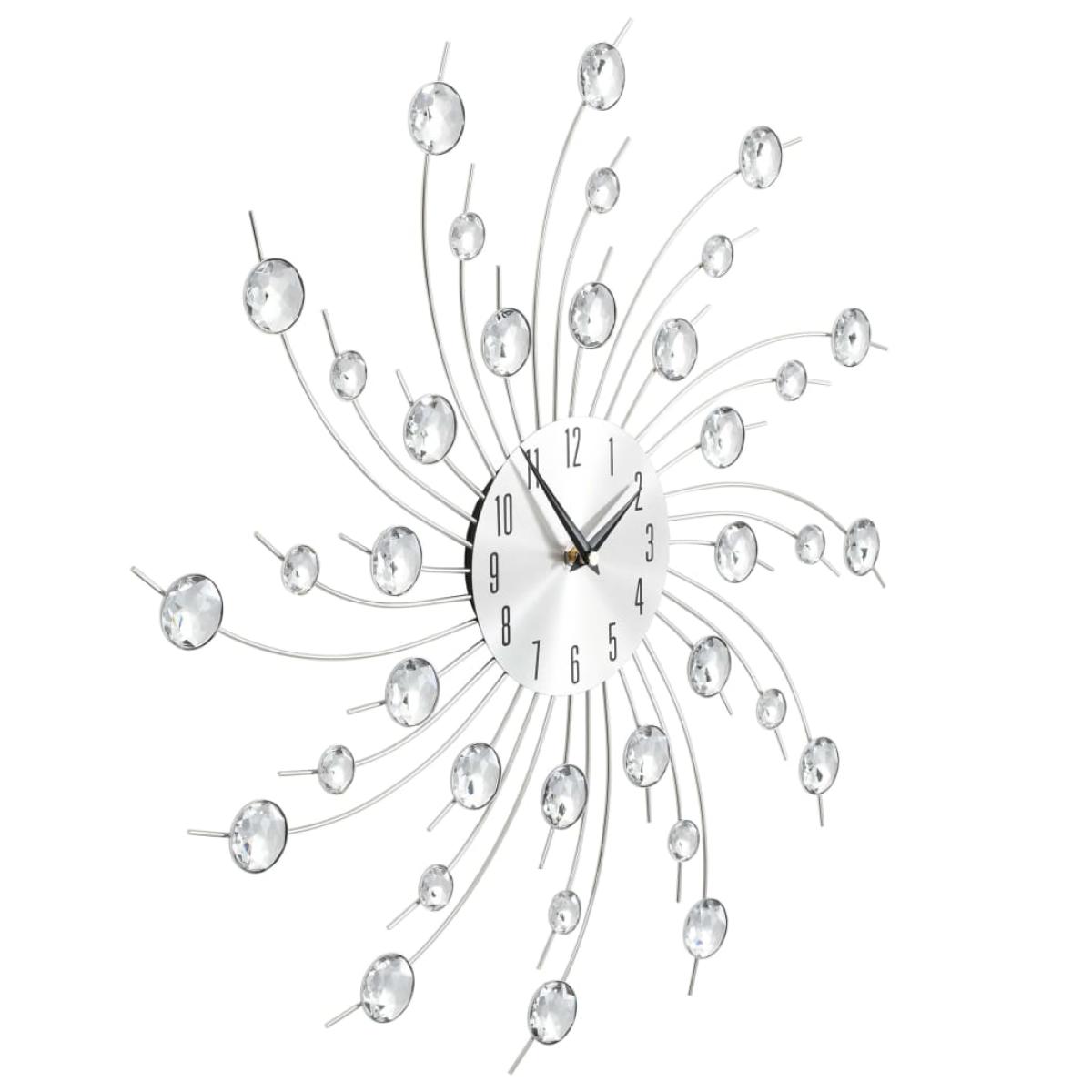 Reloj de pared con movimiento de cuarzo 50 cm plateado